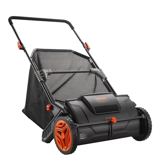 VEVOR Push Lawn Sweeper, 21 Inch Leaf & Grass Collector